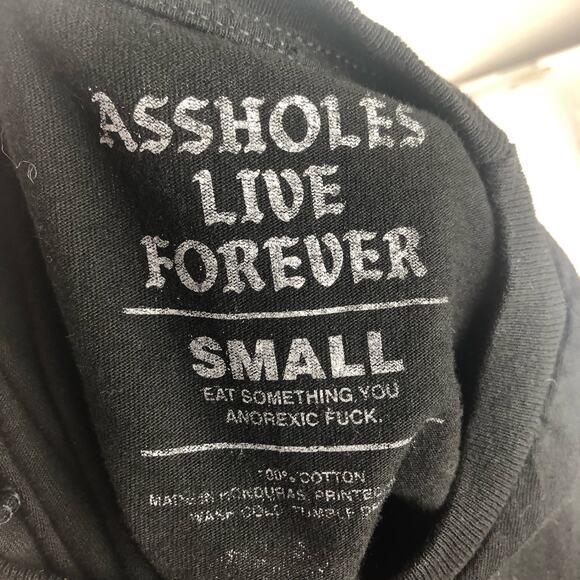 Linda Finegold ALF Live Forever Drinking Buddies Skeletons & Dogs Graphic Shirt - Picture 8 of 8